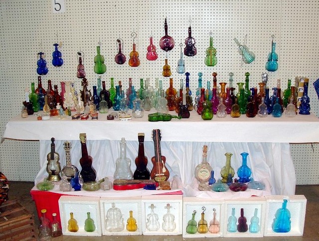 Harold Carlton's Violin Bottles Display