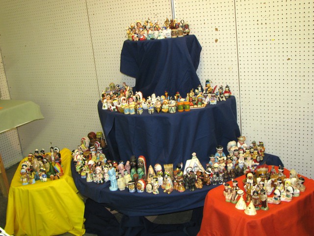 Indian salt & pepper shakers was the theme of this display by Miles & Tammy Cox-2011.