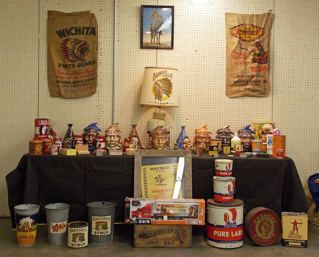 Display #4 featured advertising items portraying native americans by Miles & Tammy Cox