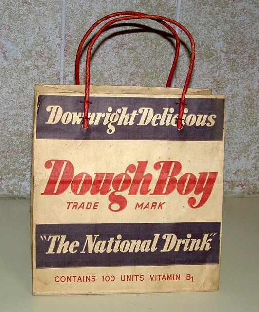 Dough Boy bag used instead of a carton for transporting drink bottles.