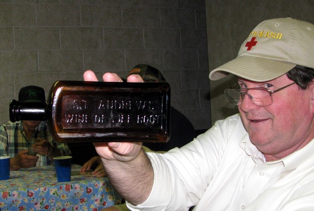Jerry Brown with an uncommon amber St. Andrews Wine of Life Root bottle!